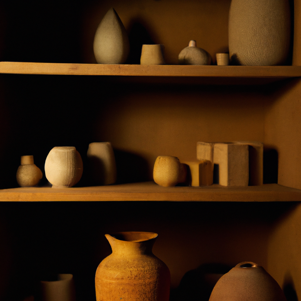 Atelier lumineux avec étagères et objets minimalistes